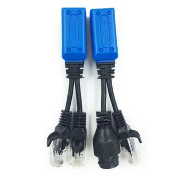 2 Pcs RJ45 Splitter Combine POE Kit Power Adapt Cable Connectors