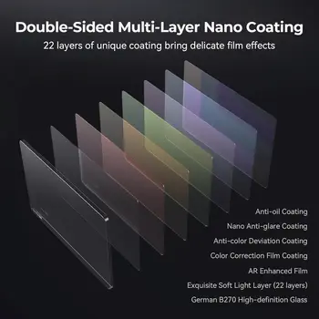 SmallRig 4 X 5.65 Square Black Diffusion 1/4" Filter, Dreamy Cinematic Effect, 4mm Thick Multi Layer Coating, Compatible With 4 detail image