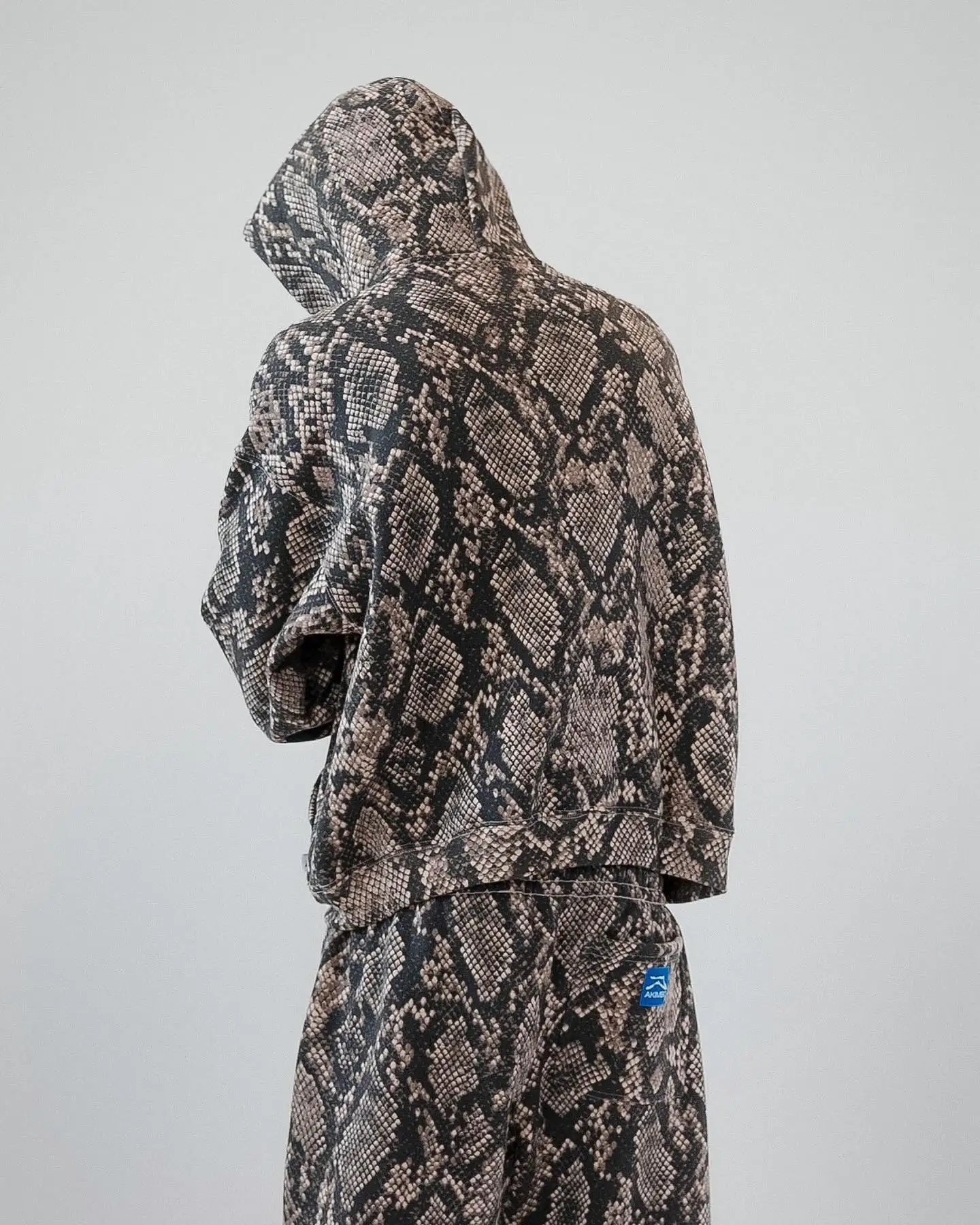 Salati Customize Snake Skin All Over Printed Pullover Boxy Fit Drop Shoulder Zipped Heavyweight Man Sweatshirts Hoodies for Men gallery 4