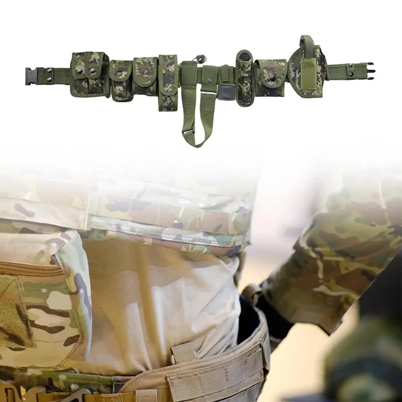 Adjustable Outdoor Premium Security Duty Equipment Outside Duty Tactical Belts with Bag Waistband Tactic Training Waist Belt