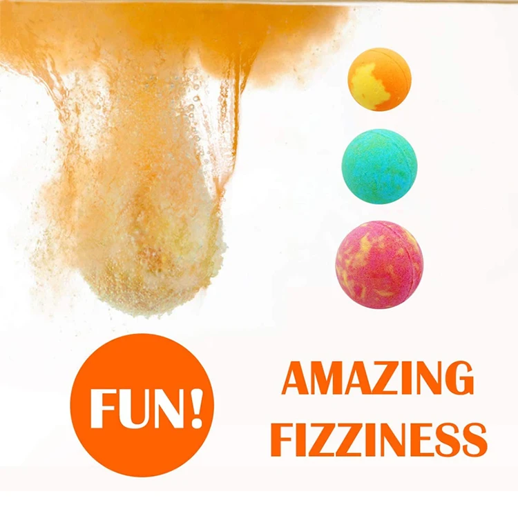 OEM Natural organic bathbombs vegan bubble colorful fizzy custom bath fizzies bombs gift set spa bath fizzer ball