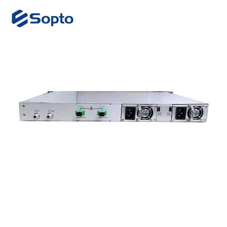 1U Optical Transmitter 1550nm Direct Modulation 2 Output SC /APC Fiber Optical Transmitter