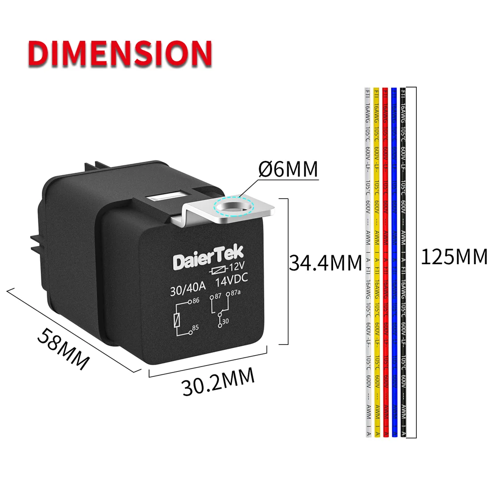 Irhapsody 24V SPDT Relay - 30/40 Amp Waterproof Automotive Relay With Wiring Harness