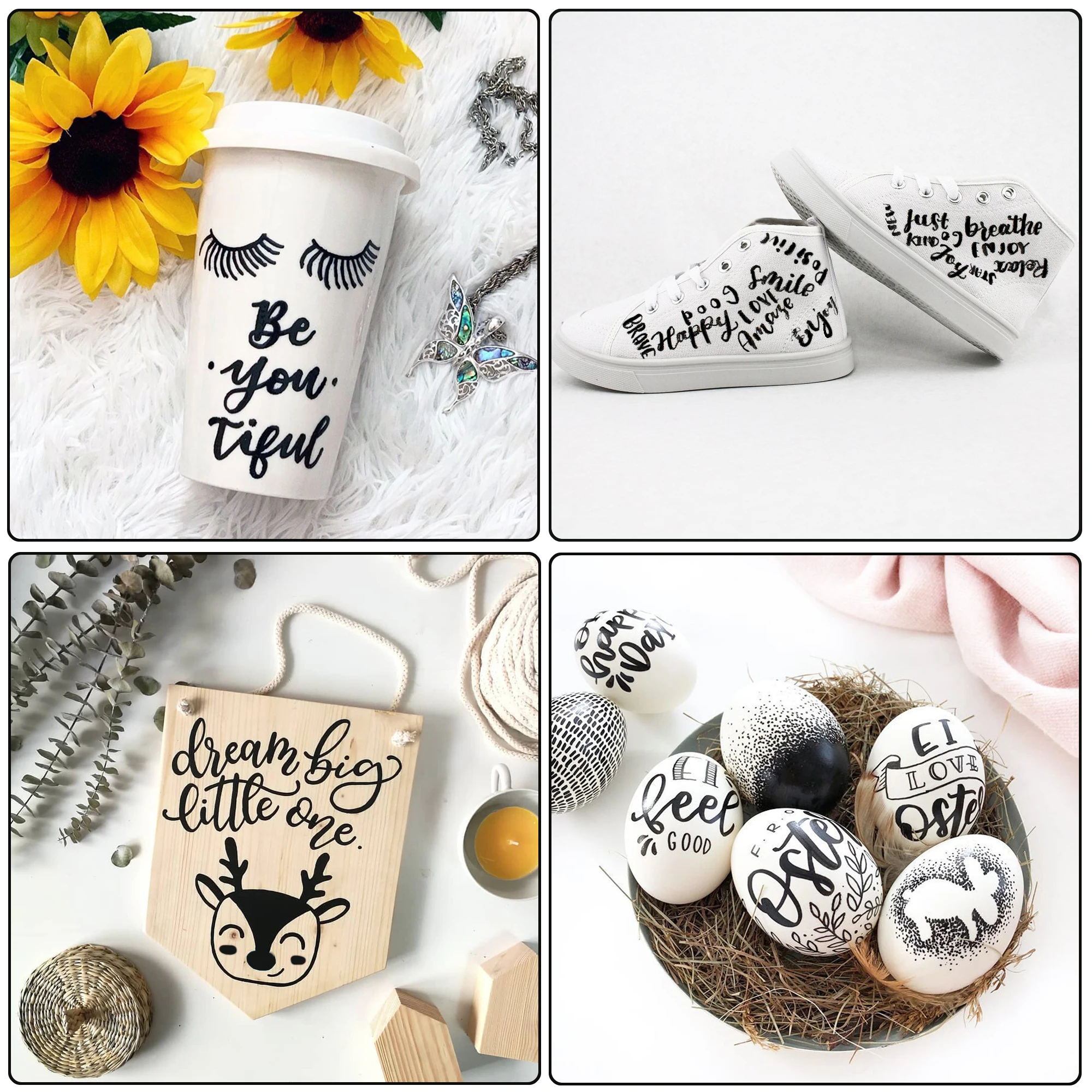 Черный тонкий Перманентный маркер работает на пластике, дереве, камне, металле и стекле