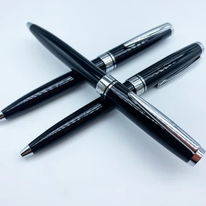 Wholesale High Quality Black Luxury Metal Pen with Custom Logo  Stationery School Supplies Twist Promotion Metal Ballpoint Pen