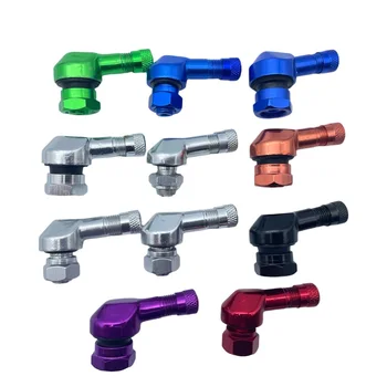 Aluminum metal 90 degree angle universal motorcycle color tire valve