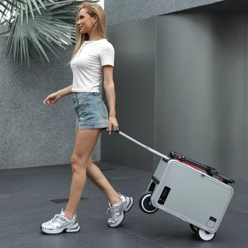 2024 Popular 20-Inch Auto Manned Aluminum Electric Commute Travel Suitcase Customizable for Women Directly Factory Guangzhou