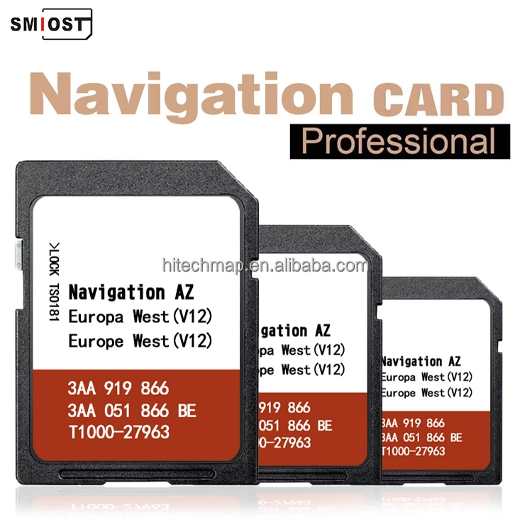 For SMIOST Mini SD Card for VW Navigation Passat B8 AZ V12 West CID Nav SD Update GPS Navi Karte Europa Volkwagen