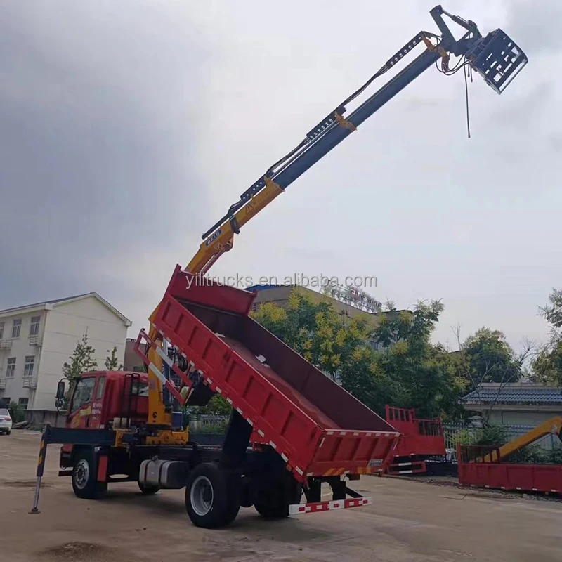 Foton 4x2 Rhd 8t Truck Mounted Crane With Dump Box Tipper Truck With