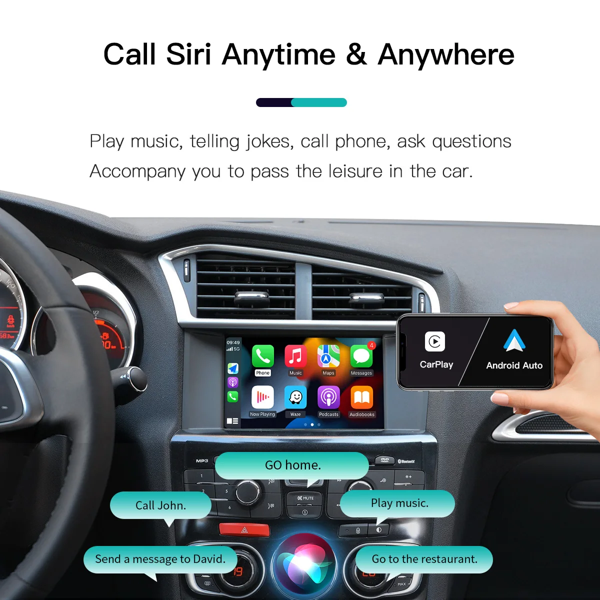 Autoabc ワイヤレス Apple CarPlay Android Auto インターフェース
