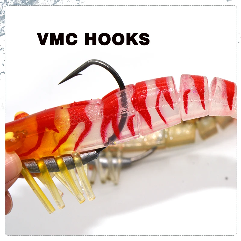 Takedo Lv01b Best Sea Bass Lure Shrimp Bait 90mm 8g Vmc Hooks Soft