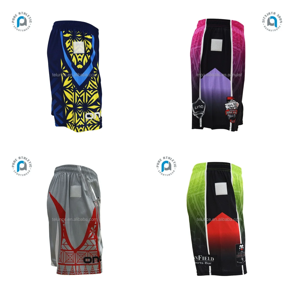 Custom Wholesale Sublimated Printed Polyester Tag Touch Rugby Shorts Mens Training Ocean Tag 20 Football Shorts Uniform Club