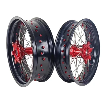 Enduro Motocross Motorcycle Wheels Rims Set Fit CRF250R CRF450R Aluminum CNC Hub Wheel Set Supermoto Complete Wheel Set