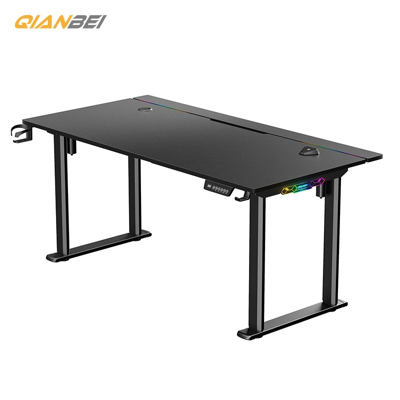 Hight Adjustable Standing Table QB Adjustable Gaming Table with Rgb Lights Electric Adjustable Gaming Table