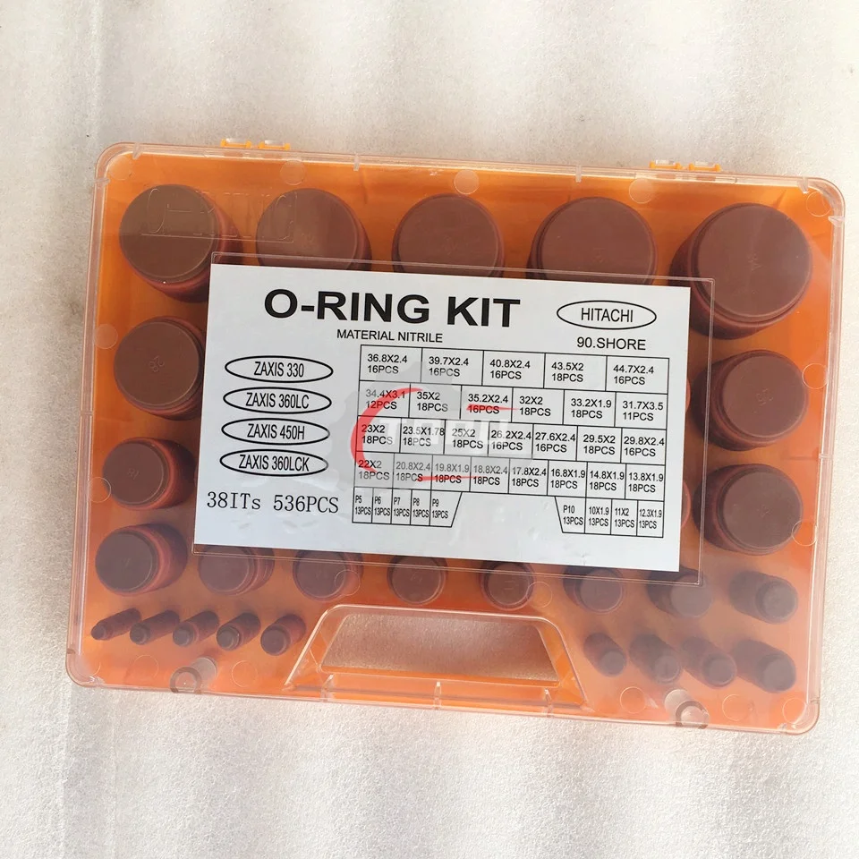High Quality EX / ZX Excavator 90 SHORE O-Ring Box 536 Pcs NITRILE