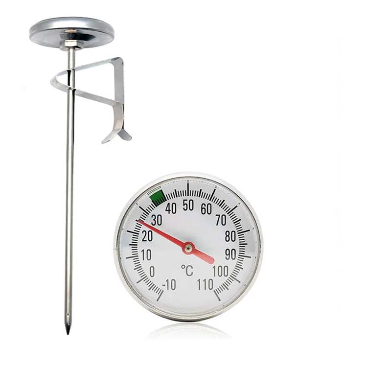 Deep Fryer with Metal Thermometer Dial Oil Fryer Pot Lids Knob for Efficient Cooking and Frying Household Thermometer Tool