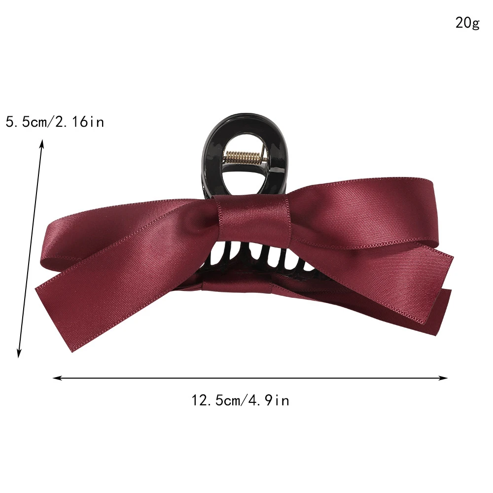 Black - Handmade Women's Bow Hair Claw Clip 09