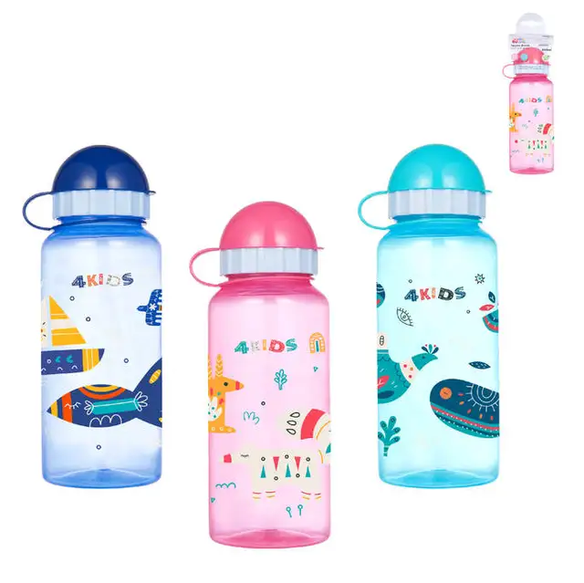 Food Grade 18oz/540ml BPA Free Baby Water Bottle Non-toxic Baby Training Cup Kids Sport Bottle for School