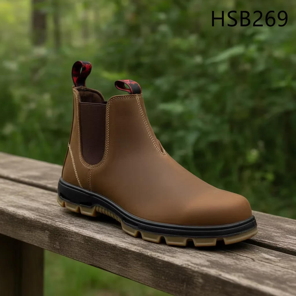 LXG, botas de trabajo de cuero Crazy Horse para entornos de alto riesgo, botas de seguridad con refuerzo de placa de acero para astilleros, HSB269
