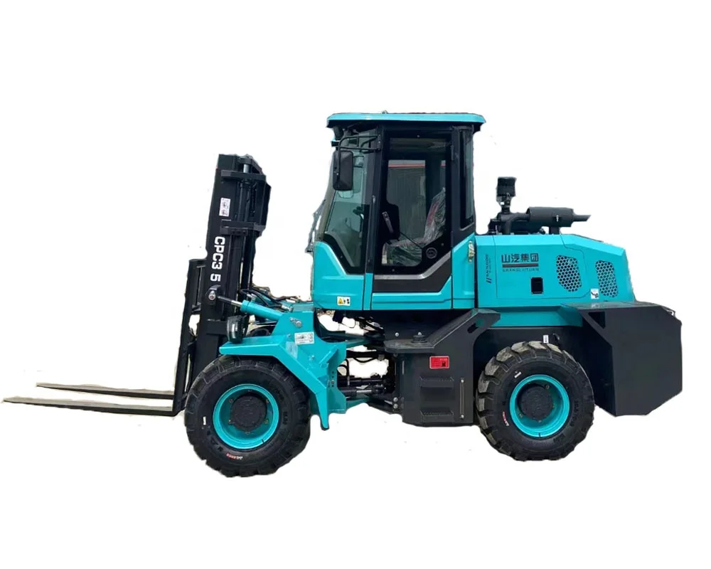 Shandong 3.5ton 4WD Construction Shipping Goods Outdoor Rough Terrain Forklift