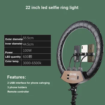 2021 High Quality Led Selfie Ring Light 22 Inch for Ring Light Photography Streaming Video Tiktok Hair Salon detail image