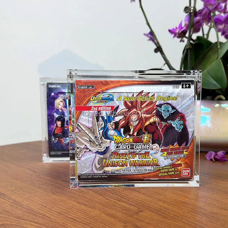 TCG Custom Clear Acrylic Dragon Ball Super Card Game Booster Box Protect Display Rack Case for DRAGON BALL Z:KAKAROT Season Pass TCG Custom Clear Acrylic Dragon Ball Super Card Game Booster Box Protect Display Rack Case for DRAGON BALL Z:KAKAROT Season Pass