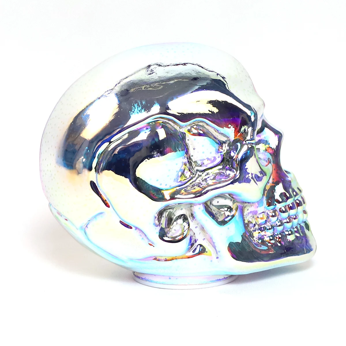 Party Supplies Glass Shiny Skull Light Statues for Desk Decor Halloween Party LED Light Decoration