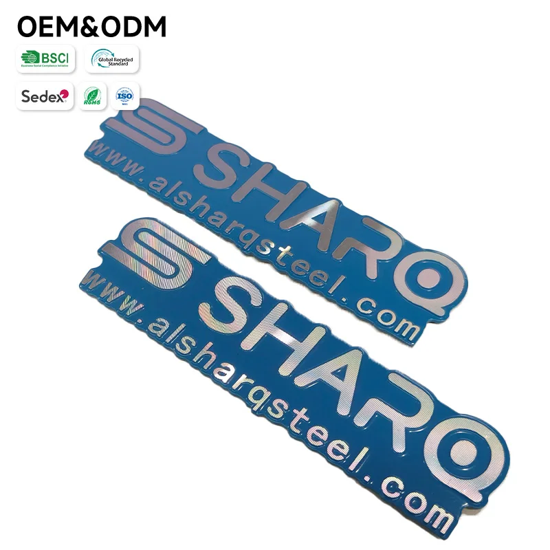 Durable Paint Filled Metal Nameplate for Steel & Building Materials Equipment 3D Diamond Cnc Cutting Name Plate