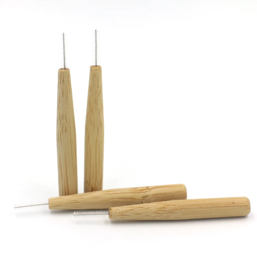 Чоңдор үчүн органикалык экологиялык таза бамбук тиш щеткасы Custom Brand Eco Friendly Organic Bamboo Interdental BRUSH тиштер аралык щетка