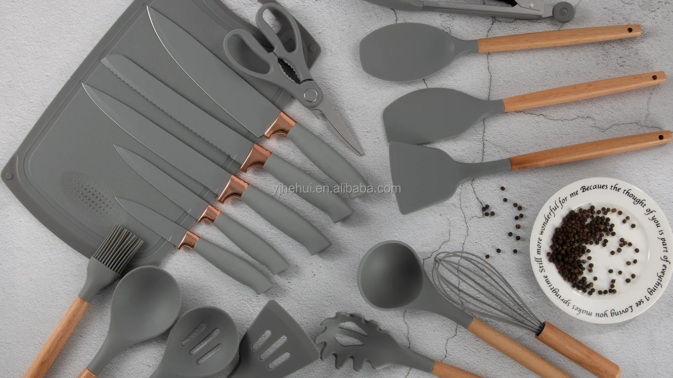 Dinnerware Sets 19piece Set Of Silica Gel Kitchen Utensil Set With