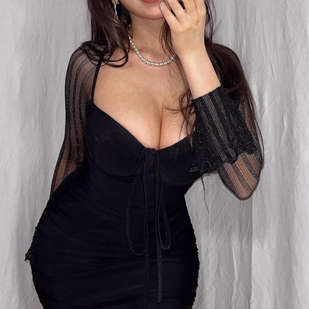net fashion dresses Make It Known Net Dress in Black Metallic