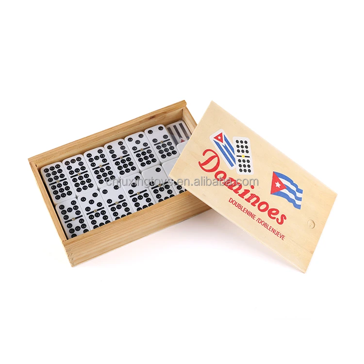 Bene Casa - Cuban Flag Double Nines Dominoes Set - 2-10 Players - Wooden Box With 55 Dominos