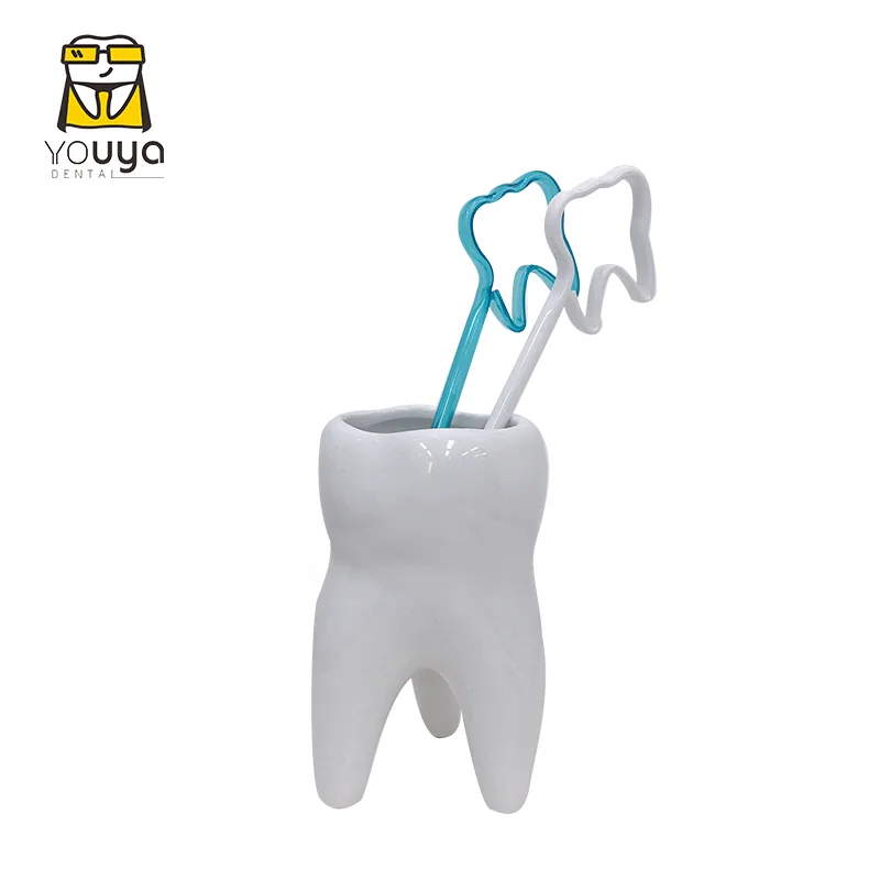 Высококачественный керамический держатель для ручек в форме зуба, индивидуальный держатель для карандашей