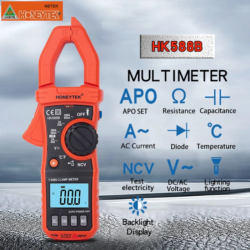Лучший мультиметр HK588B NCV диод тестер данных Детектор электрические тестеры и