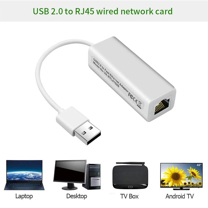 External Wired Ethernet Adapter Usb 2.0 Usb2.0 To 10/100 Mbps Rj45 Lan ...
