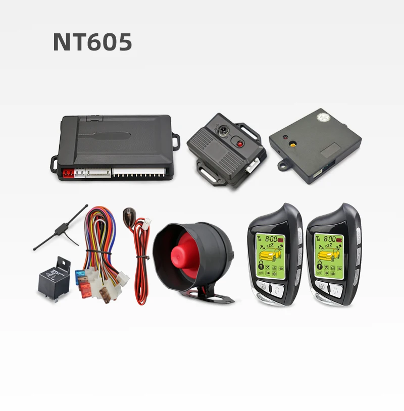 Car Alarms System 12V Two Way Security System Car Alarm With LCD Remote Ultrasonic Sensor Optional