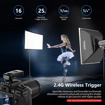 Neewer FC-16 Multi-Channel 2.4GHz 3 in 1 Wireless Flash/Flash Trigger with Remote Shutter for  D7100 D7000 D5100 D5000 detail image