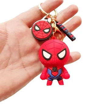 Creative cartoon Marvel Captain America Iron Man Car keychain men's and women's bags silicone key chain pendant