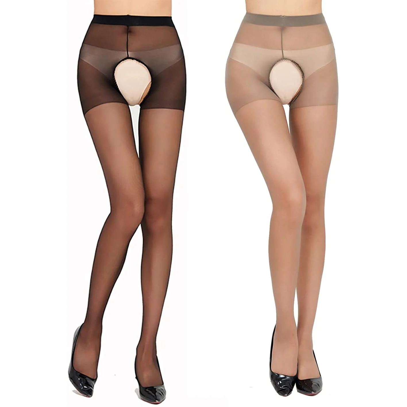 女性用ハイウエストコントロールトップタイツシアーシャイニークロッチレスパンストシルキーストッキング , Find Complete Details a...