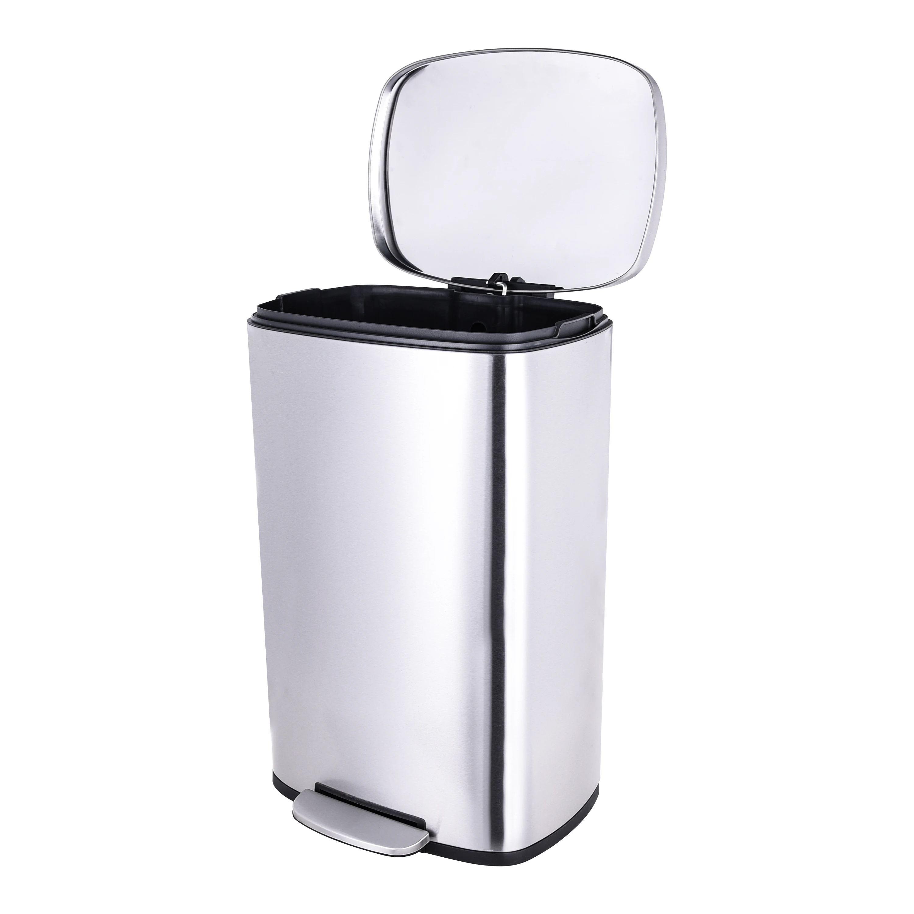 ODM 5L 12L 30L 50L Basics Stainless Steel Rectangular Soft-Close Garbage Bin Step Trash Can Pedal Bin