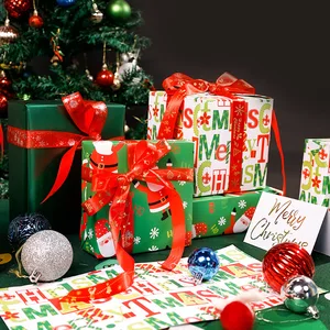 Custom Large Size Roll Gift Wrapping Paper Christmas New Products Decorations with Resin Coating for Packaging