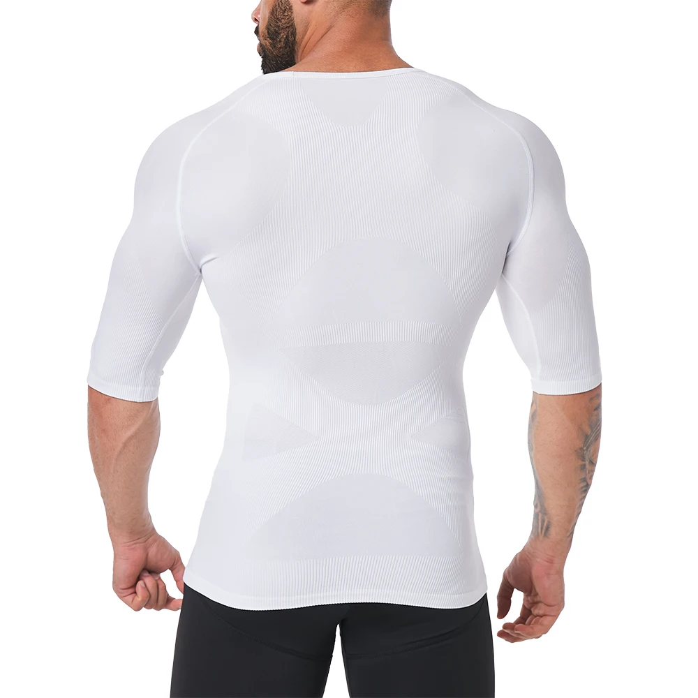 Customize Mens Shapewear Tummy Control Compression Shirts Slimming Undershirt Body Shaper