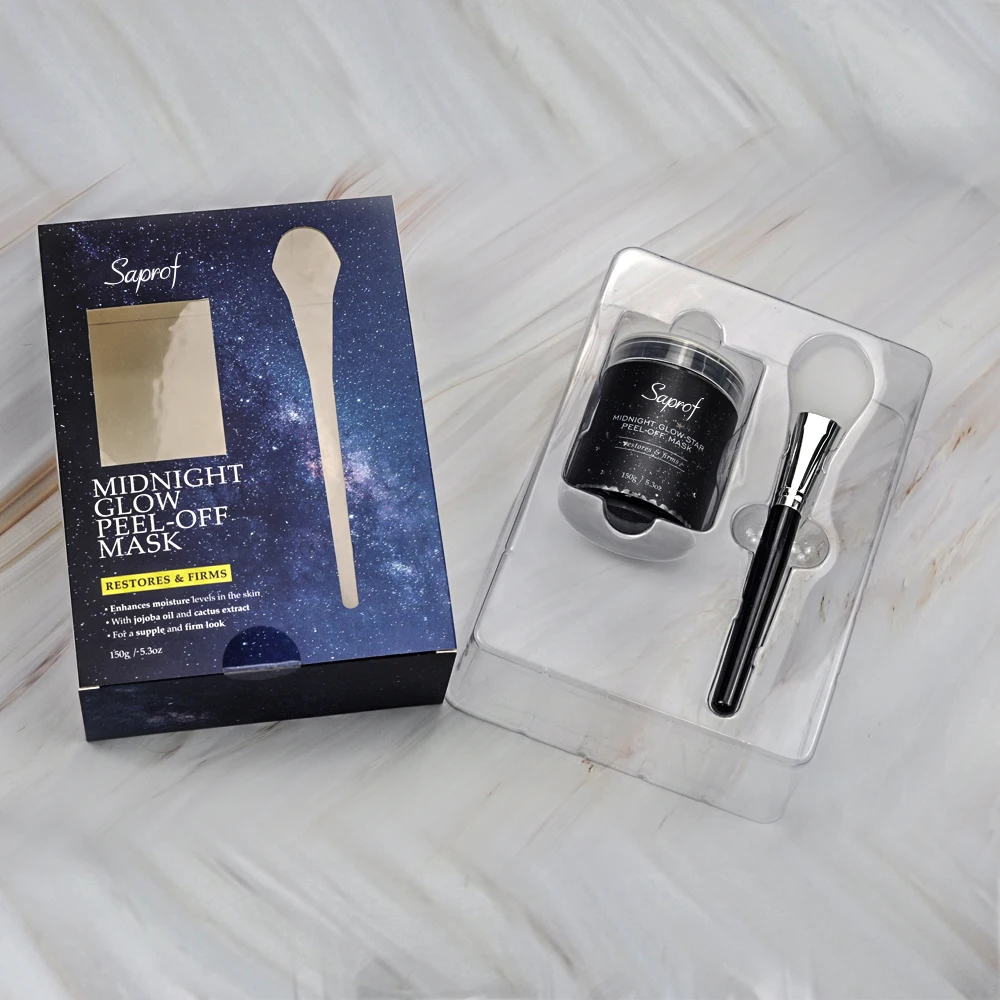 New arrival Shining Glittering Star Peel Off Mask Eucalyptus Blue Clay Mask With Brush Gift Set