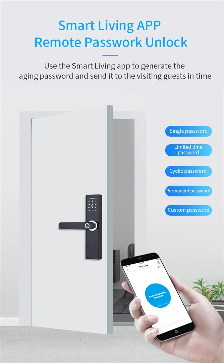 Lanbon WiFi Smart Door Lock with Remote Control Electronic Digital Fingerprint APP Password Automatic Security System