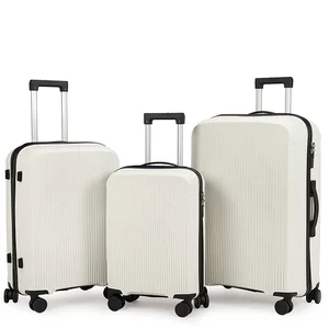 Large Lightweight Luxury Modern PP Trolley Luggage Sets 3-piece 20 24 28 Inch Suitcase Travel Bag FakeTSA Lock
