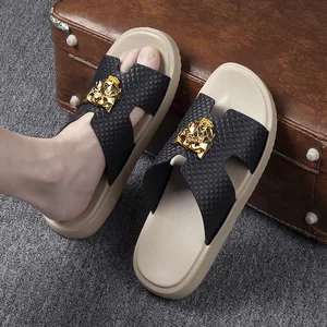 Fashion Casual Versatile Men's Outdoor Slippers Non-Slip Wear-Resistant Summer Thick-Soled PVC Outsole