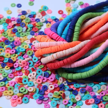 Wholesale Rainbow Color Handmade Polymer Clay Beads Strands 