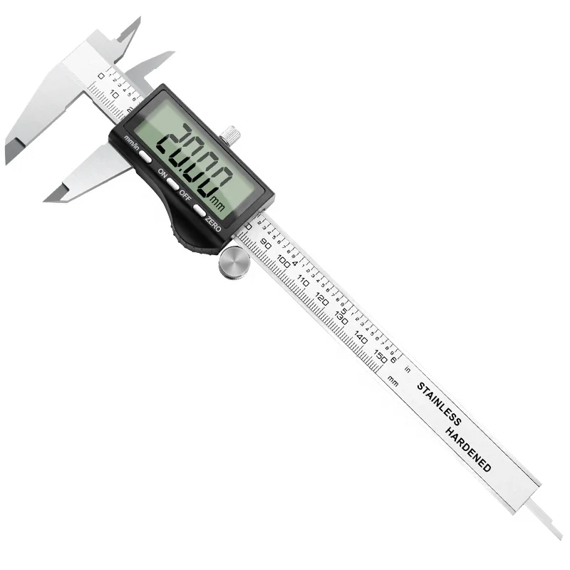 Pied à Coulisse Numérique électronique 150 Mm / 6 Pouces - Précision 0,01 Mm - Avec écran LCD Et Pile Incluse - 9