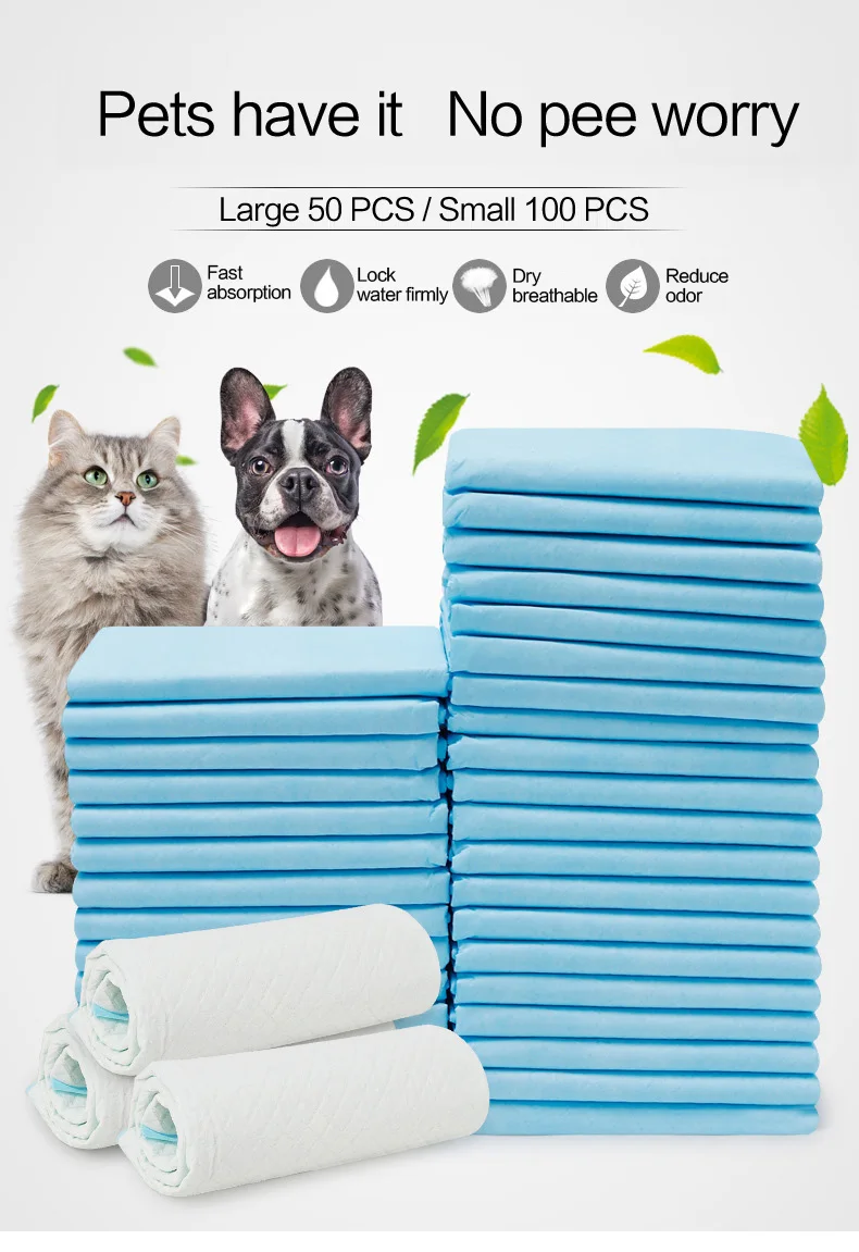 Eco Friendly Absorbent Dog Urine Pads Pet Underpad Wooden Pulp Pet Pee