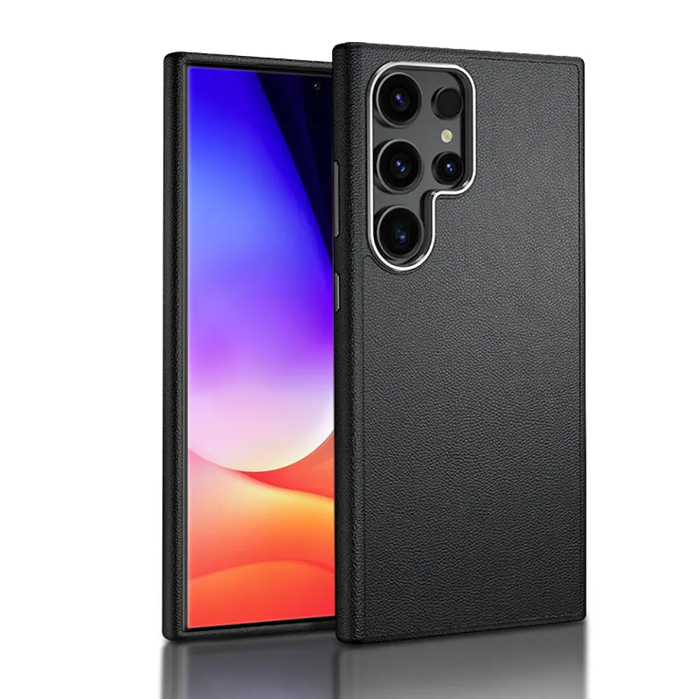 Искусственная кожа чехол для телефона, однотонный, на заказ, ударопрочный, царапостойкий для S24 S23 S22 Plus Ultra